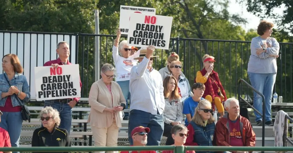 Gov. Doug Burgum has heated exchange over CO2 pipelines